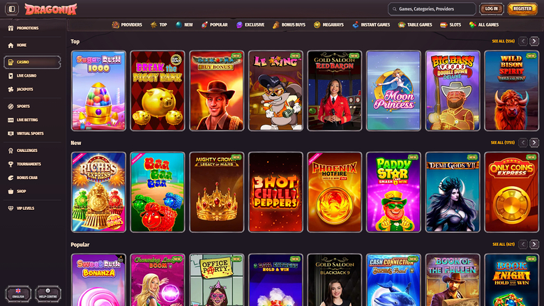 Dragonia Casino — Games lobby