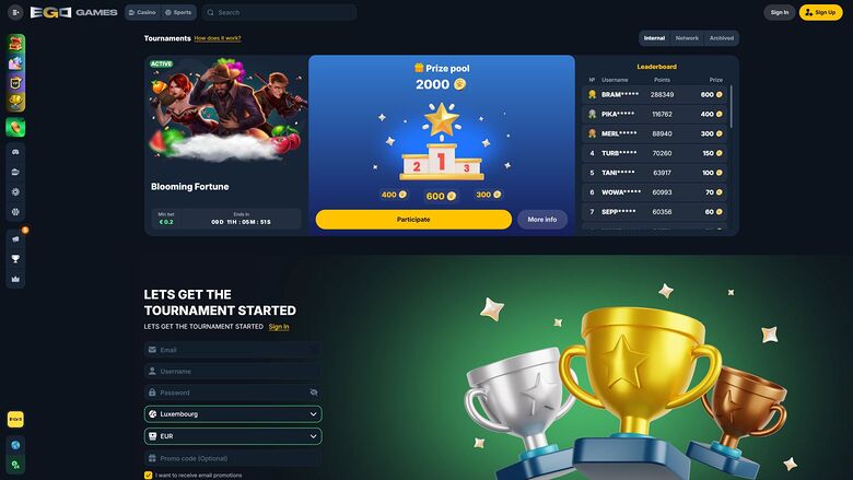 Ego Games Casino — Tournaments