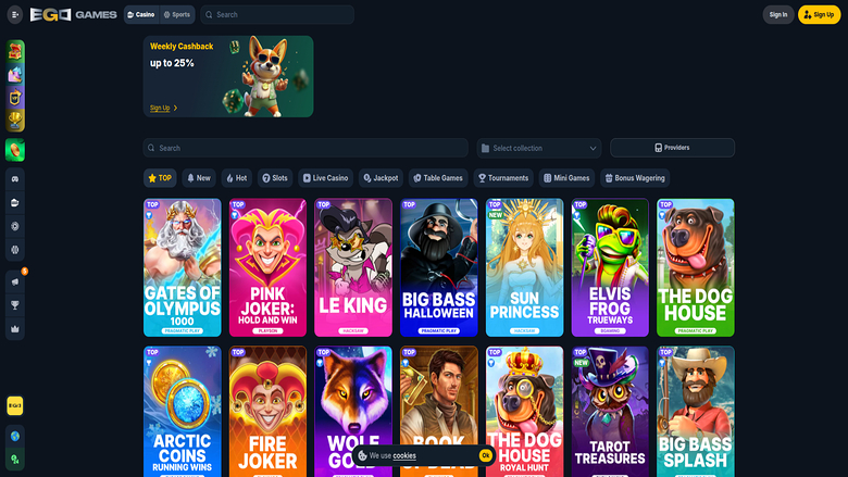 Ego Games Casino — Games lobby