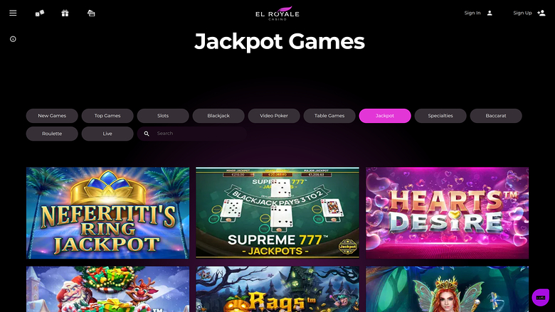 El Royale Casino — Jackpot games