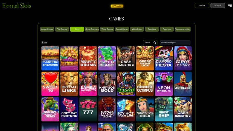 Eternal Slots Casino — Games lobby
