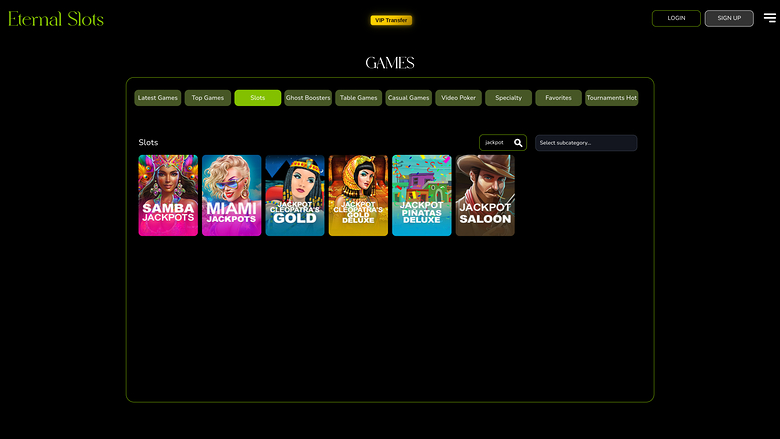 Eternal Slots Casino — Jackpot games