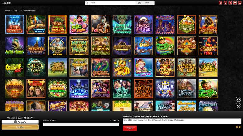 EuroBets Casino — Games lobby