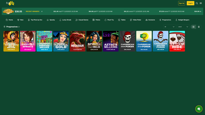 Fair Go Casino — Jackpot games