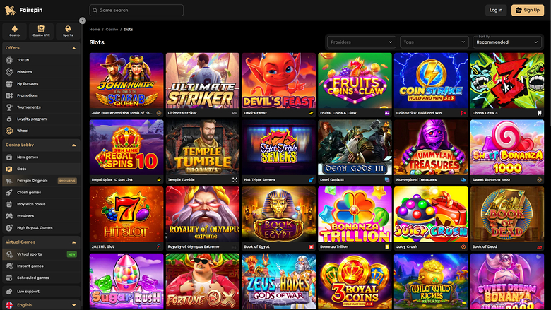 Fairspin Casino — Games lobby