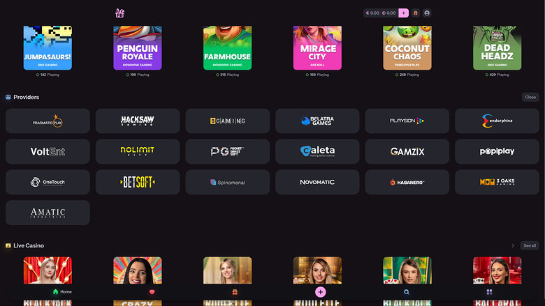 FantasyBet Casino — Games by studio
