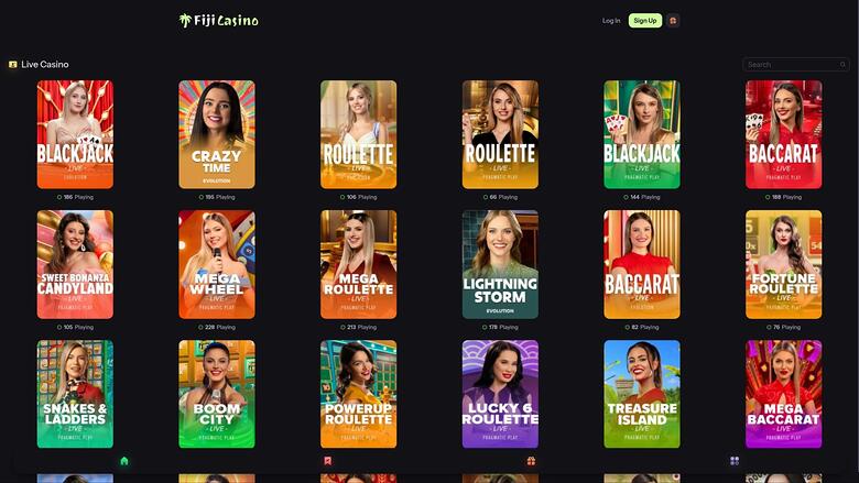 Fiji Casino — Live dealer lobby
