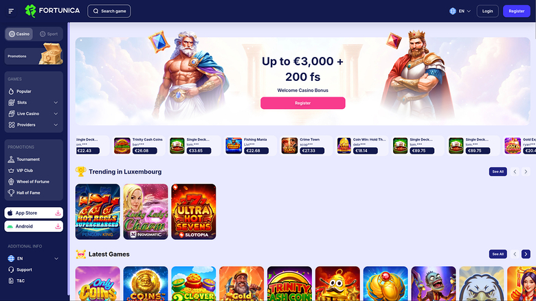 Fortunica Casino — Homepage