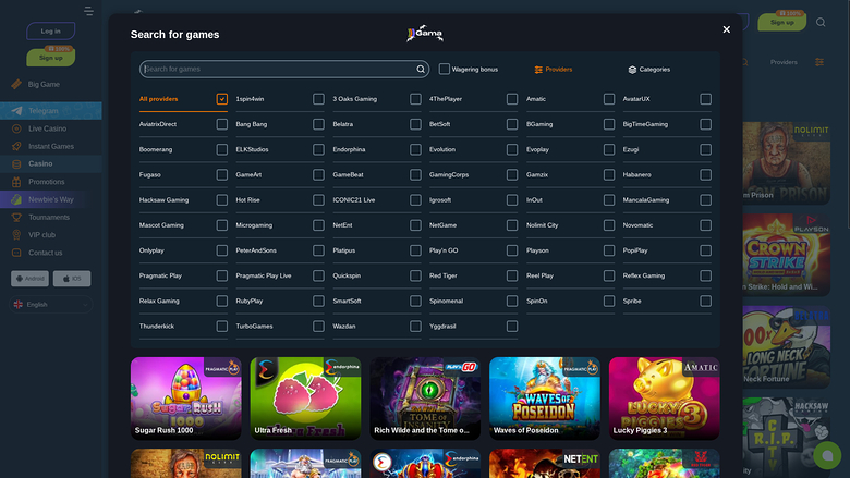 Gama Casino — Games by studio