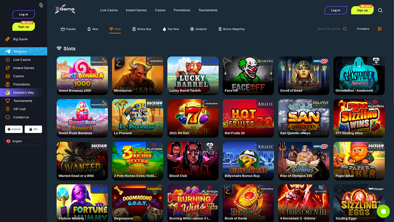 Gama Casino — Games lobby