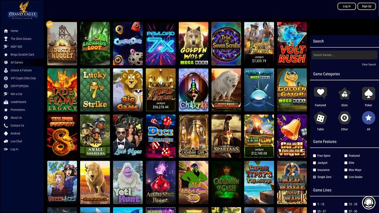 Grand Eagle Casino — Games lobby