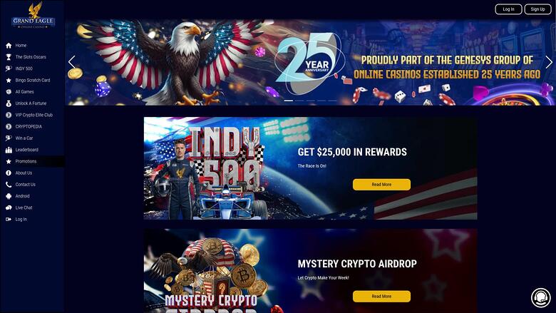 Grand Eagle Casino — Promotions page