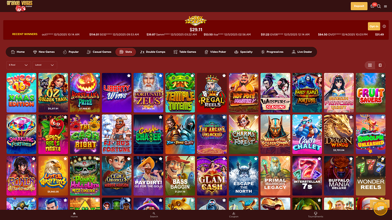Grande Vegas Casino — Games lobby