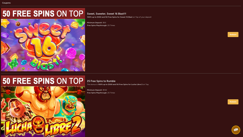 Grande Vegas Casino — Promotions page