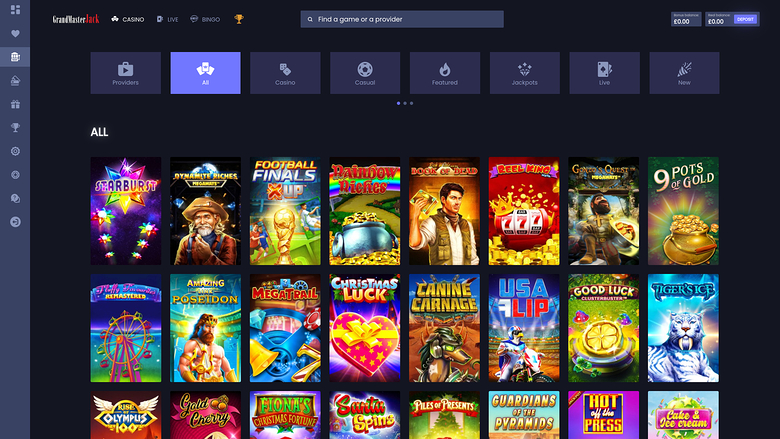 GrandMasterJack Casino — Games lobby