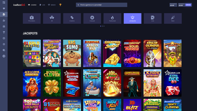 GrandMasterJack Casino — Jackpot games