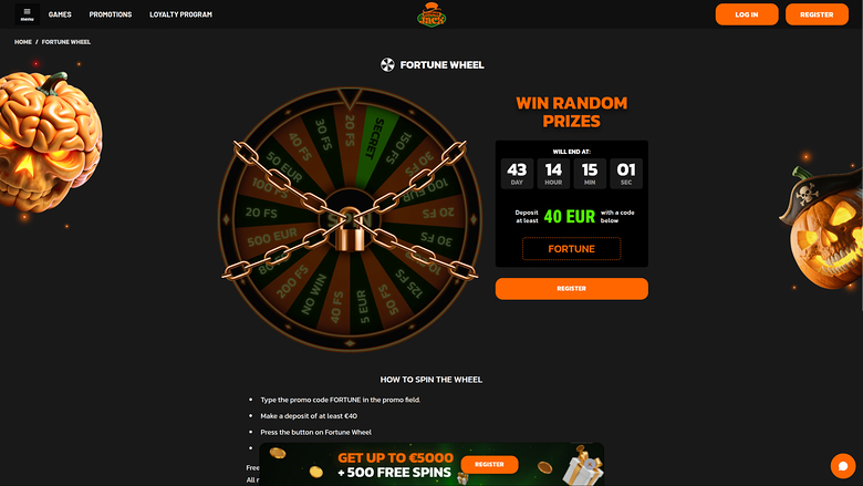 Hidden Jack Casino — Fortune wheel