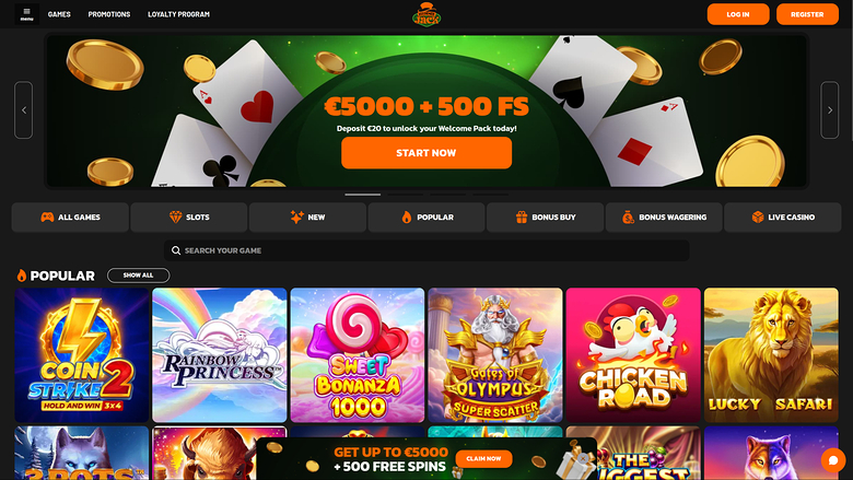Hidden Jack Casino — Homepage