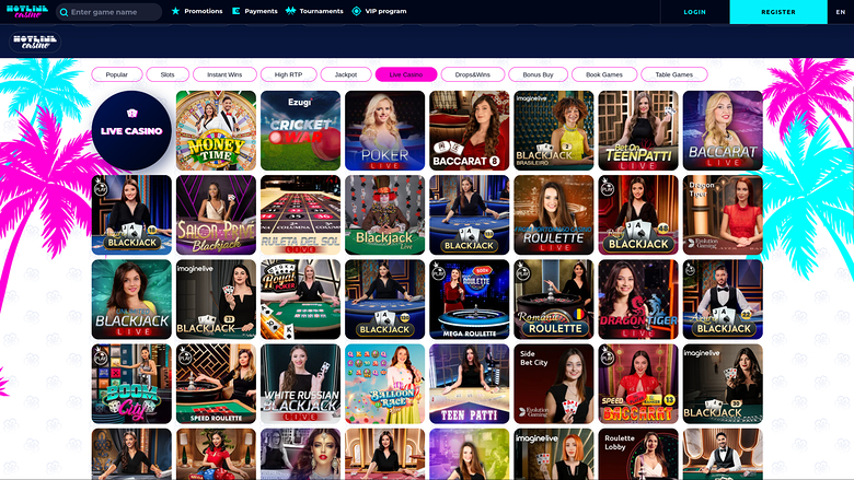 HotlineCasino — Live dealer lobby