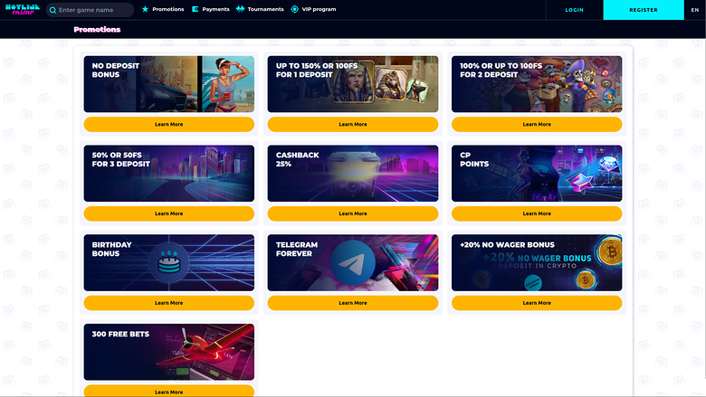 HotlineCasino — Promotions page