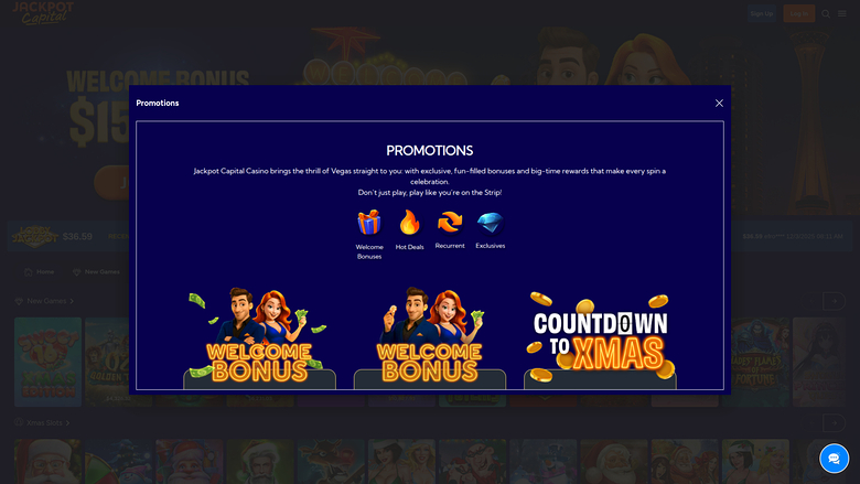 Jackpot Capital — Promotions page