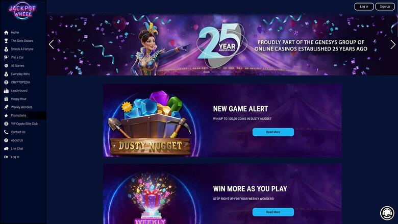 Jackpot Wheel Casino — Promotions page