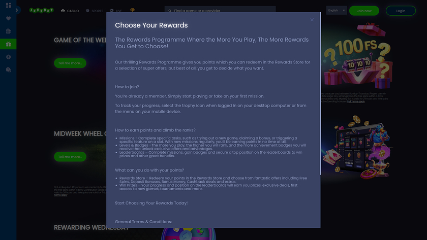JeffBet Casino — VIP section
