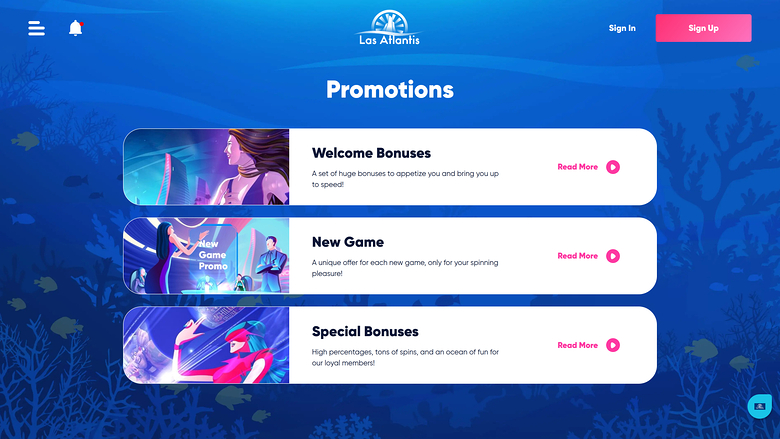 Las Atlantis Casino — Promotions page