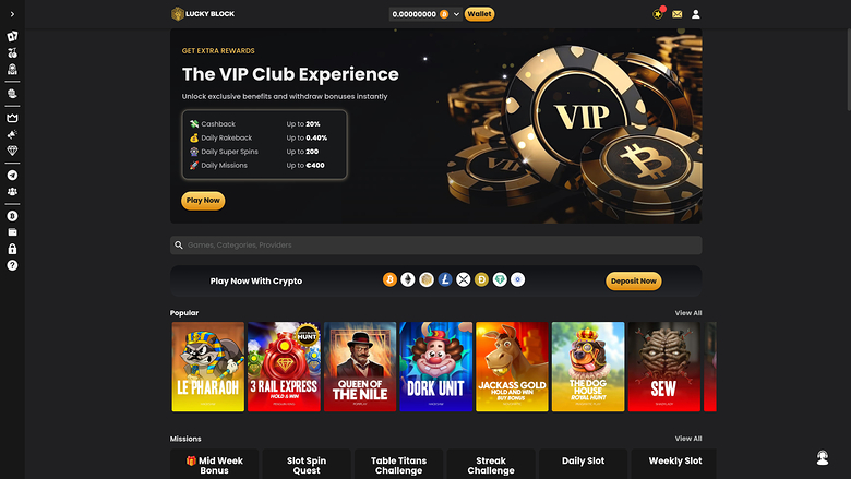 Lucky Block Casino — Homepage