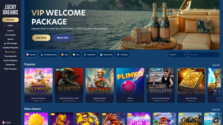 Lucky Dreams Casino — Homepage