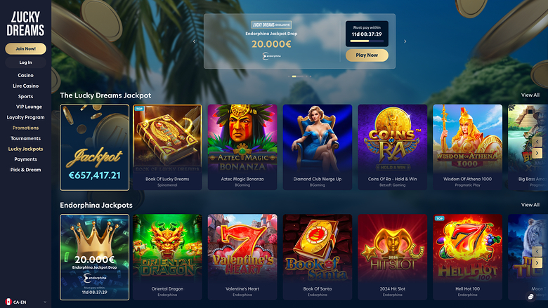Lucky Dreams Casino — Jackpot games
