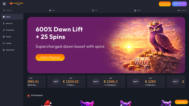 Lucky Owl Club — Homepage