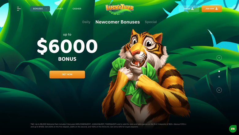 Lucky Tiger Casino — Promotions page