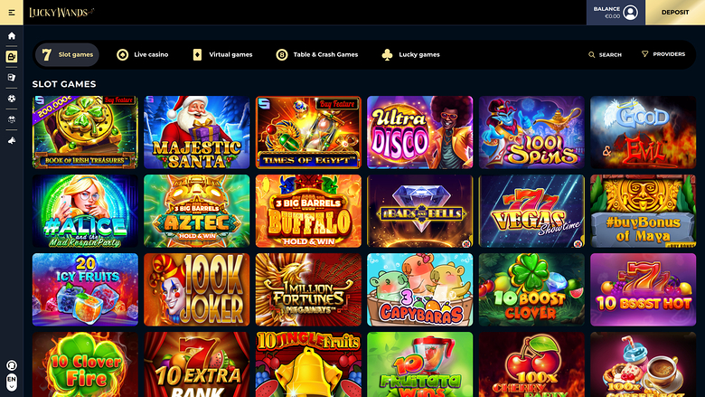 Lucky Wands Casino — Games lobby