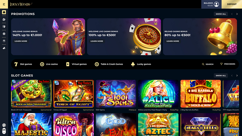 Lucky Wands Casino — Homepage
