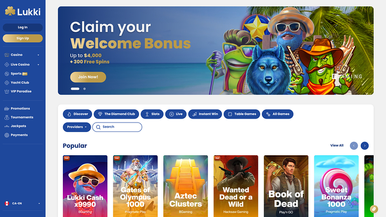 Lukki Casino — Homepage
