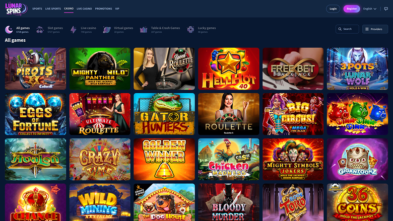 LunarSpins Casino — Games lobby