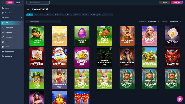 Magicianbet Casino — Games lobby