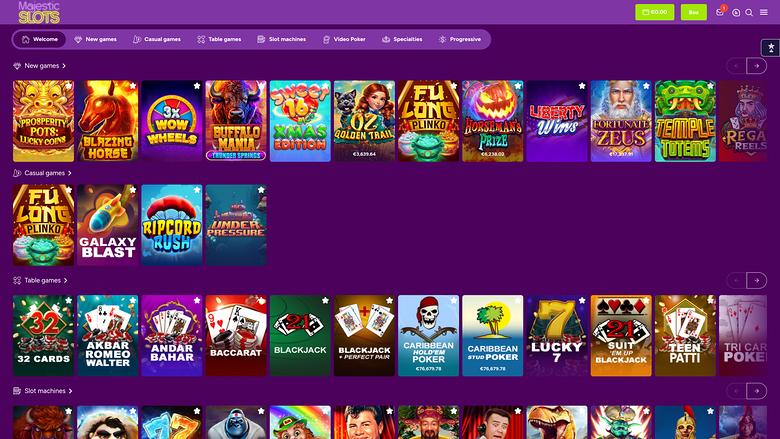 Majestic Slots Casino — Games lobby