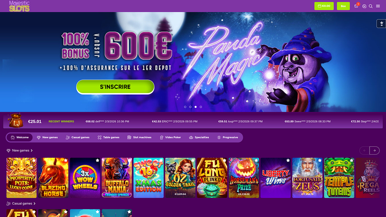 Majestic Slots Casino — Homepage