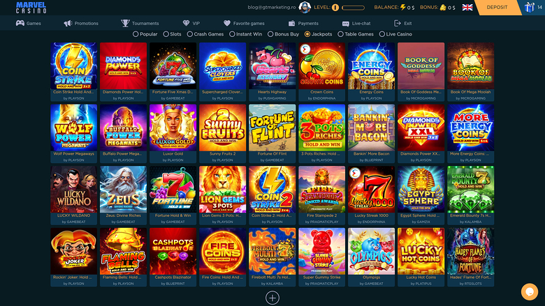 Marvel Casino — Jackpot games