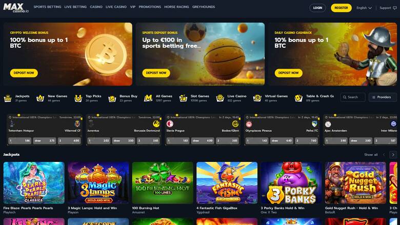 MaxCasino.io — Homepage