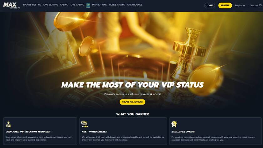 MaxCasino.io — VIP section