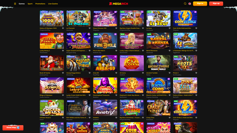 Megarich Casino — Games lobby