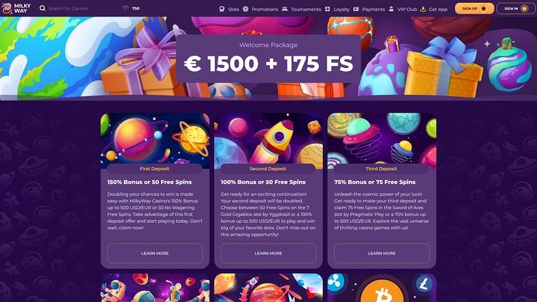 MilkyWay Casino — Promotions page