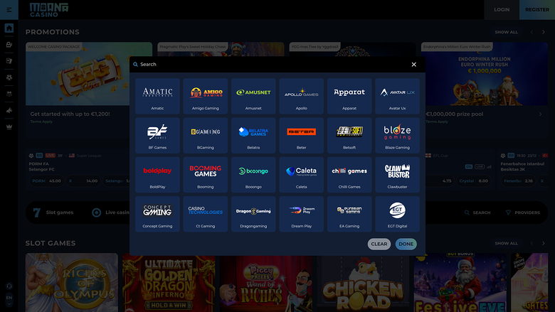 Moana Casino — Games by studio