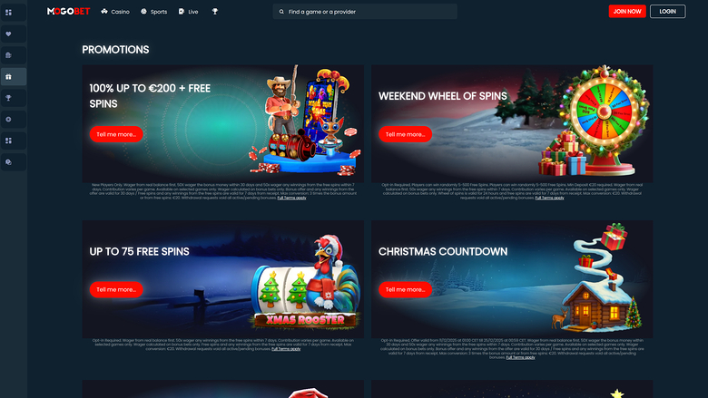 MogoBet Casino — Promotions page