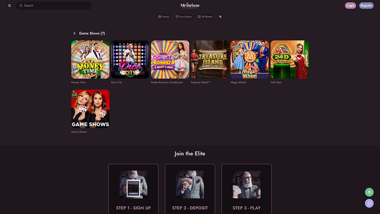 Mr Fortune Casino — Game shows