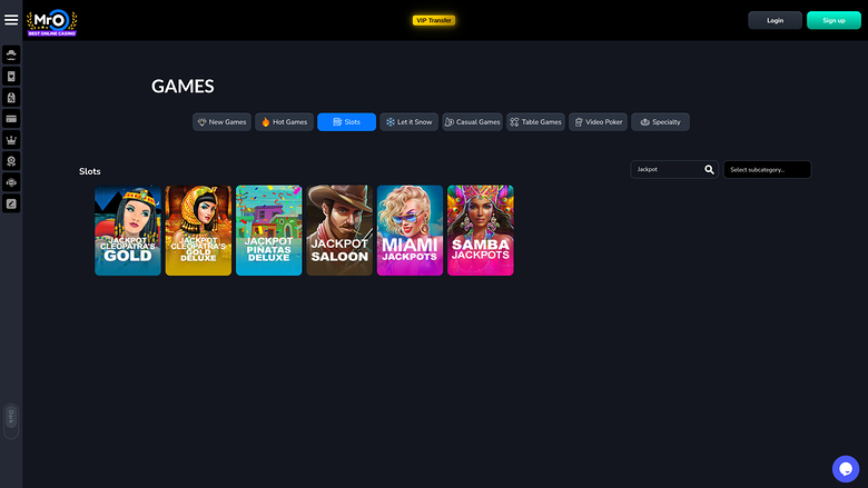 MrO Casino — Jackpot games