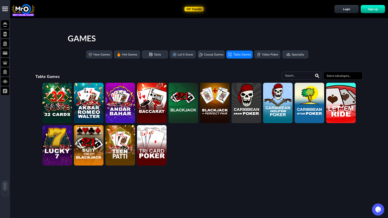 MrO Casino — Games lobby